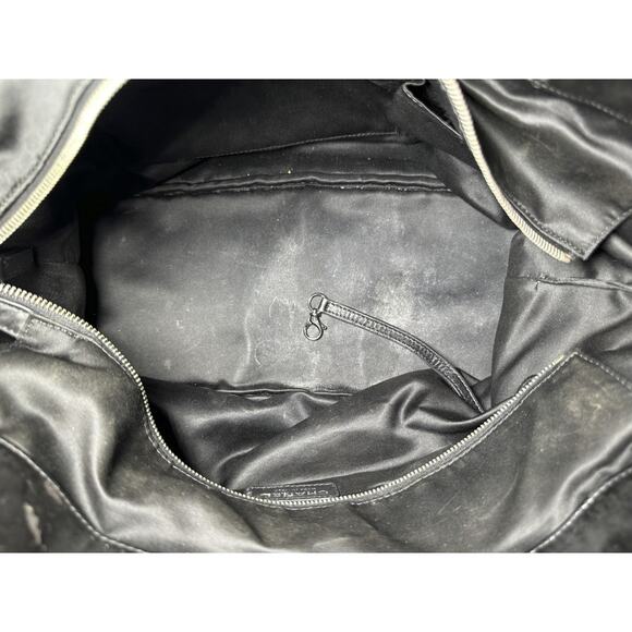 CHANEL Frozen Black Vinyl Quilted Large Chain Strap Shopping Tote Bag - Picture 6 of 11